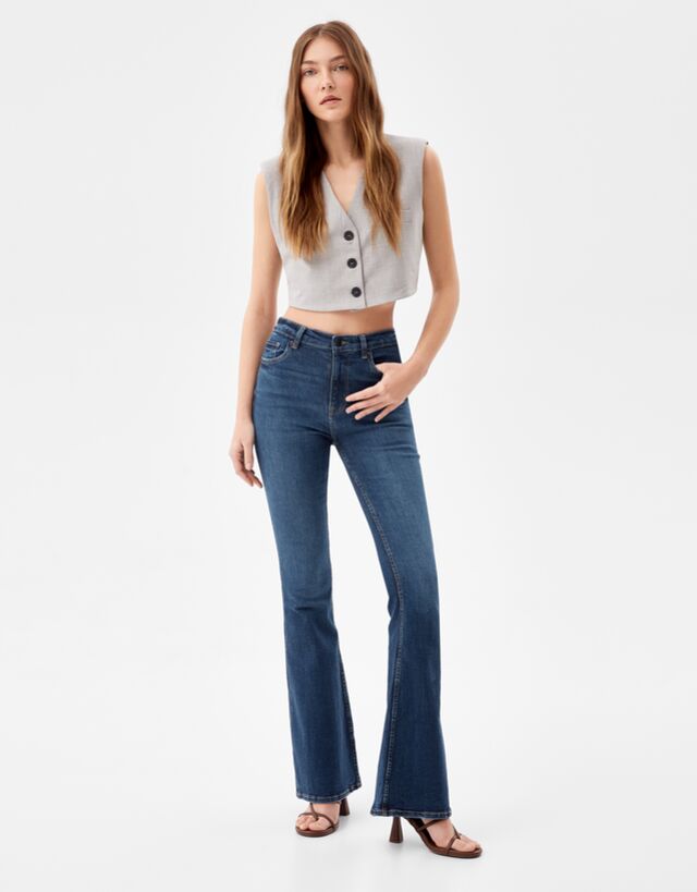 Jeans flare - Denim - Mujer | Bershka