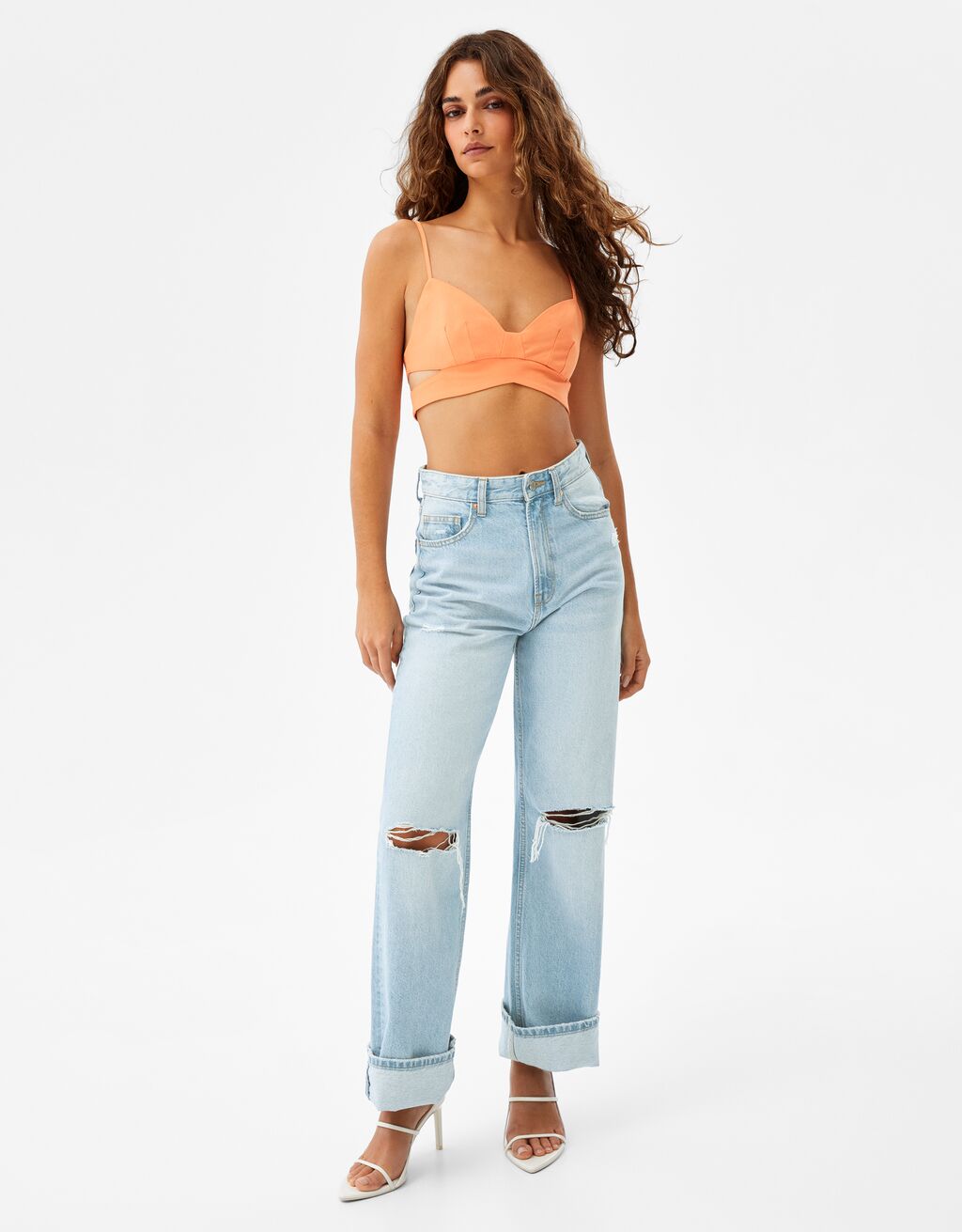 Ripped wide-leg '90s jeans - Denim 