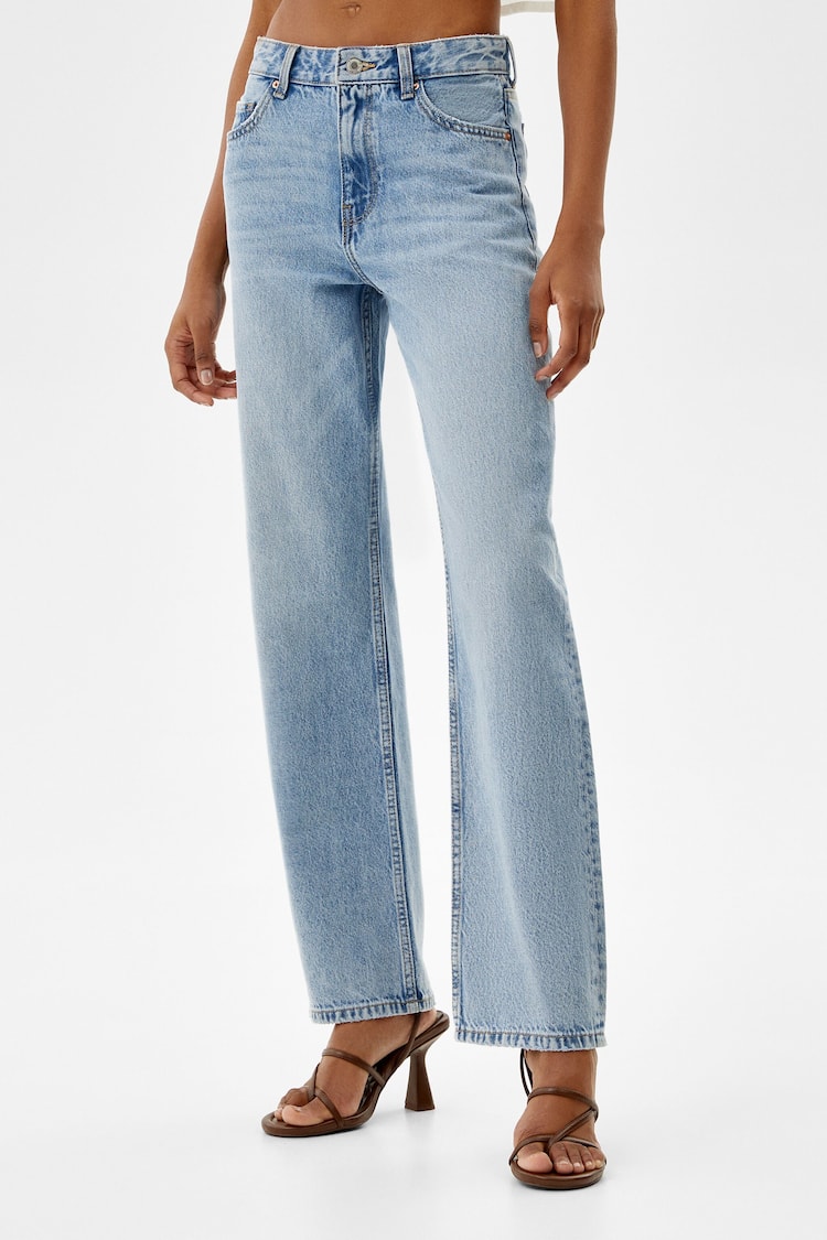 Low-waist loose straight fit jeans