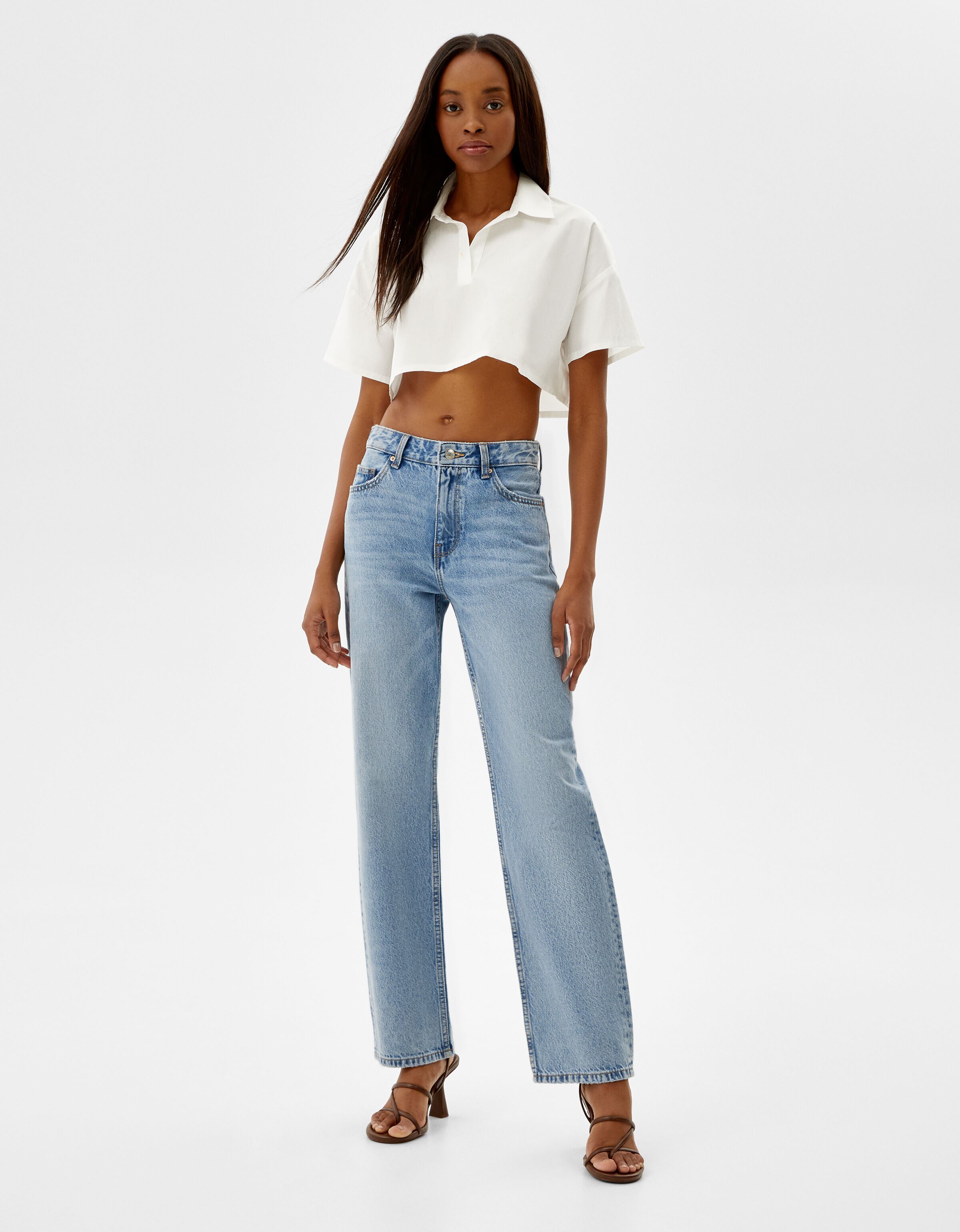 Low-waist loose straight fit jeans 