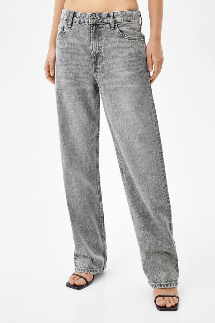 Low-waist loose straight fit jeans