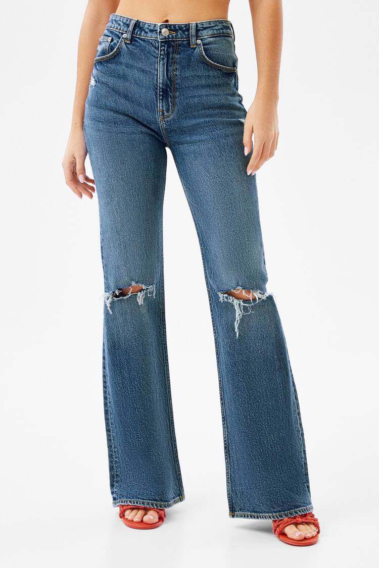 Ripped vintage flare jeans