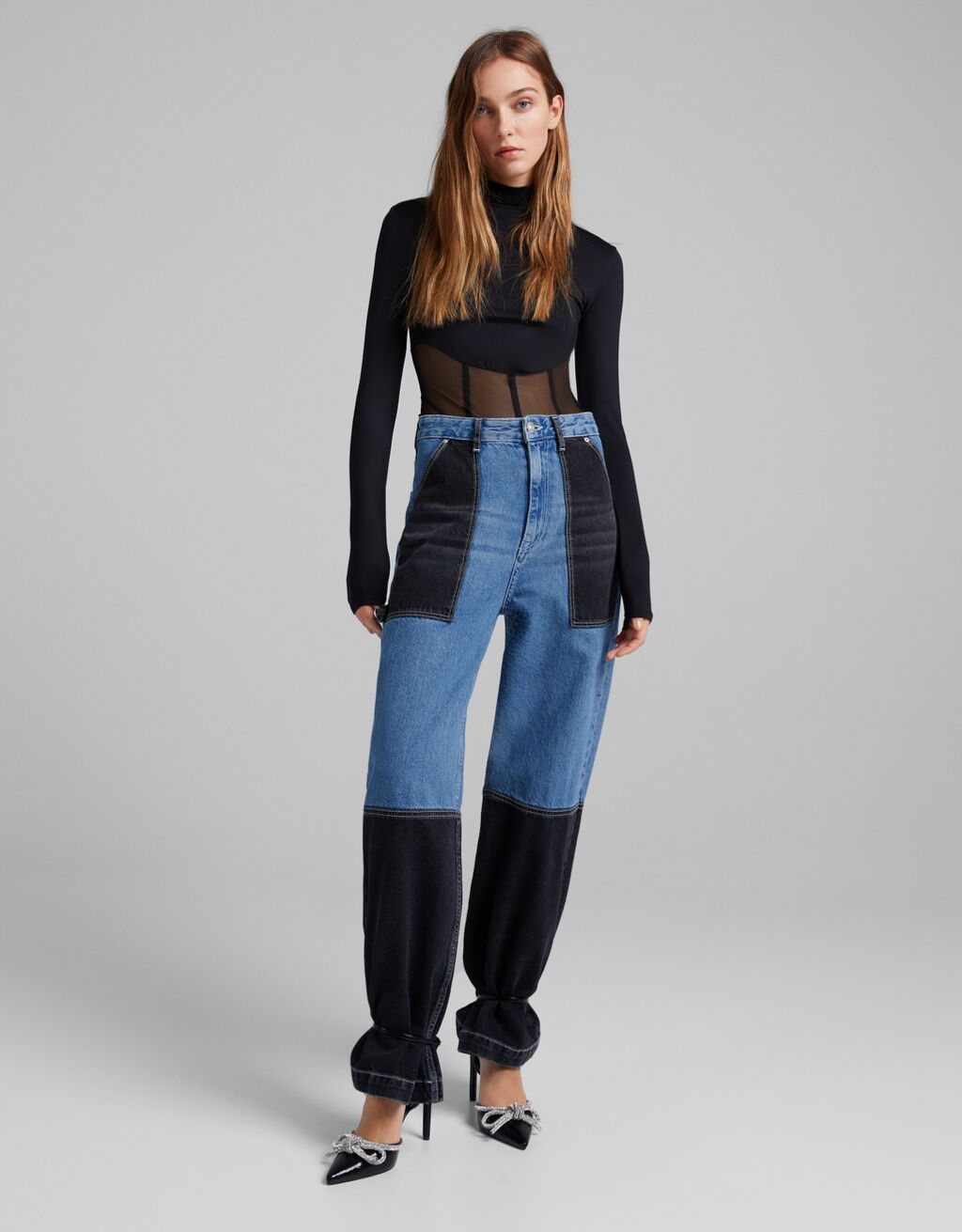 Wide contrast carpenter 90s jeans 