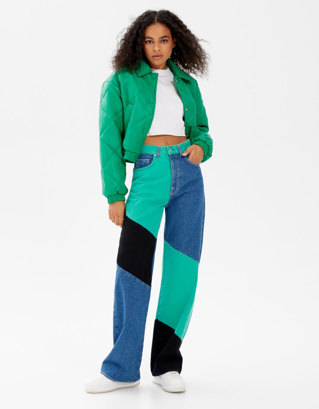 90s jeans met colour block - Dames | Bershka