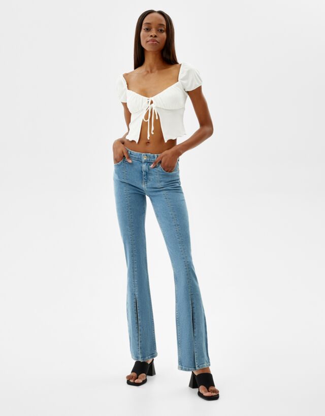 slit flare jeans