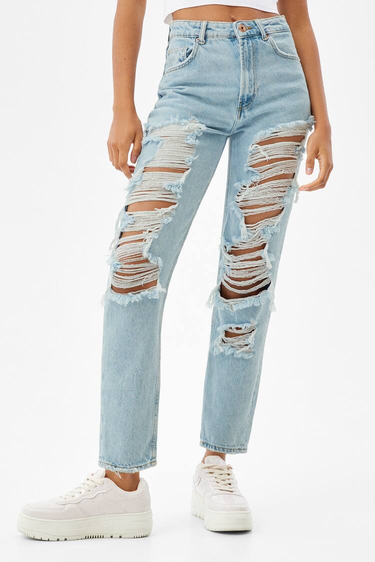 Ripped mom jeans