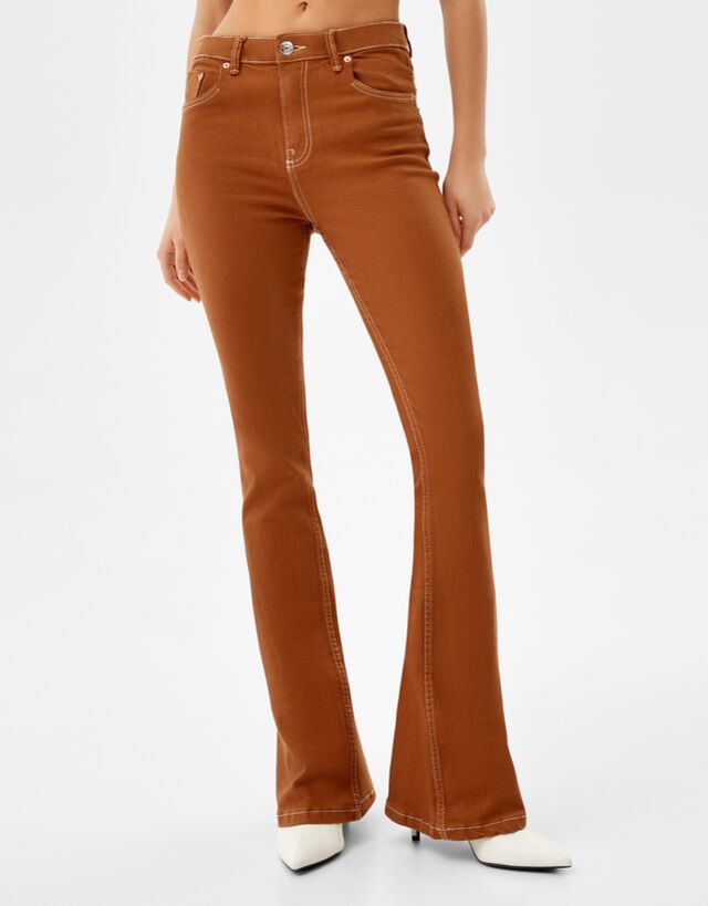 5-pocket flare twill trousers - Woman 