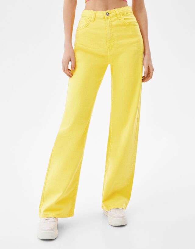Wide-leg flowy twill pants - Pants 