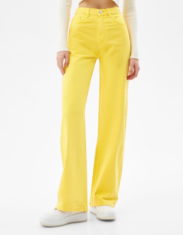 Wide leg flowing twill trousers - Woman 