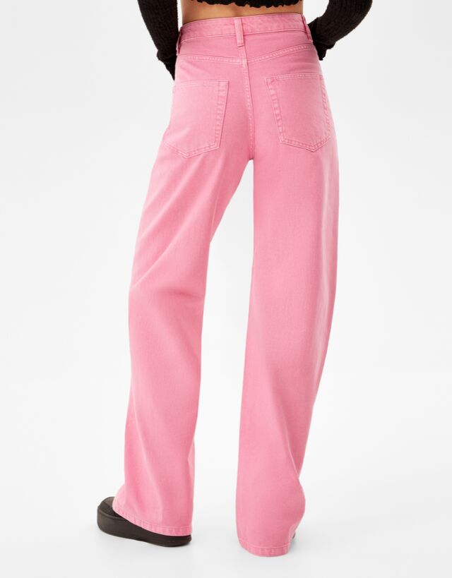 Wide-leg flowy twill pants - Jeans 
