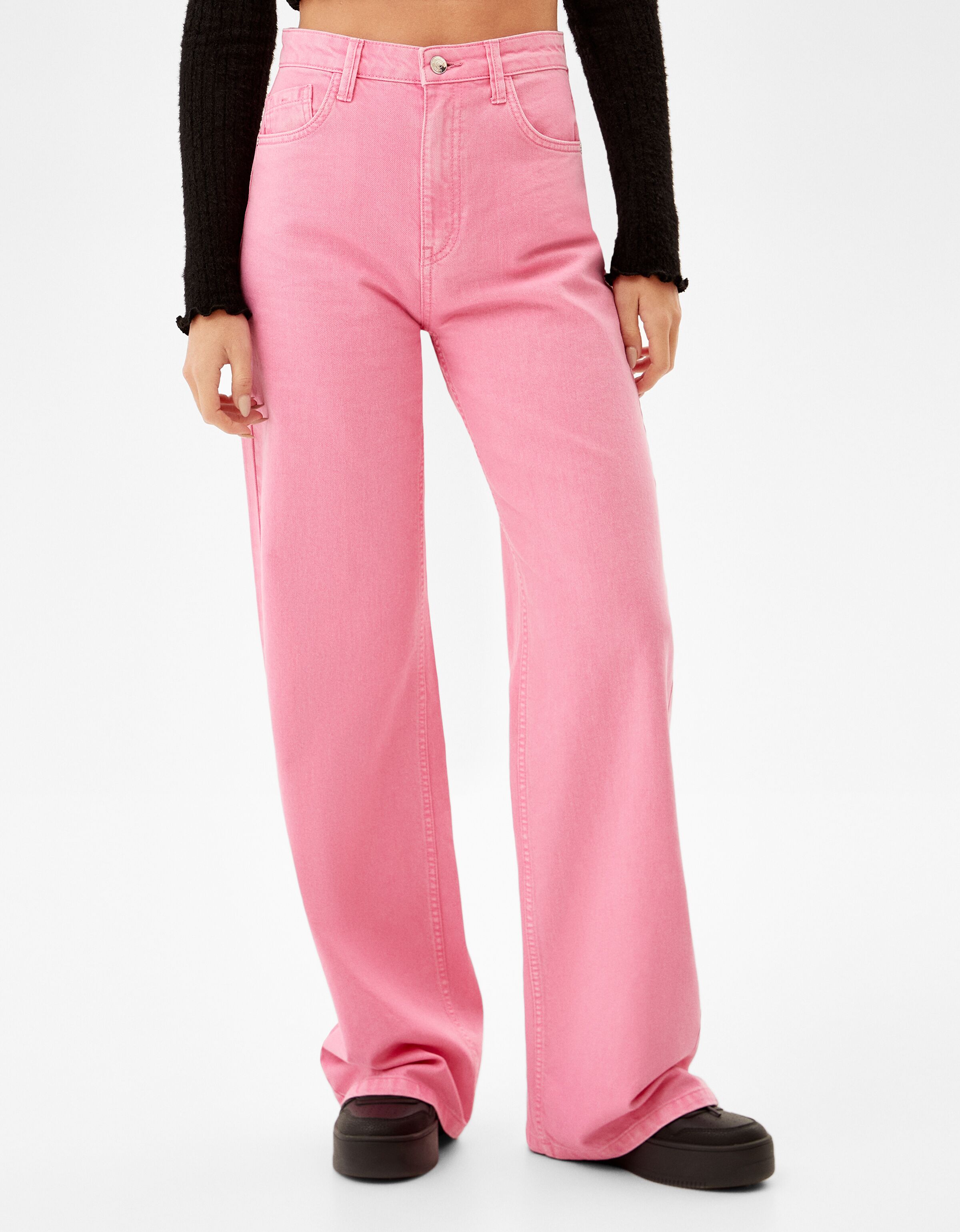 Wide leg flowing twill trousers - Woman 