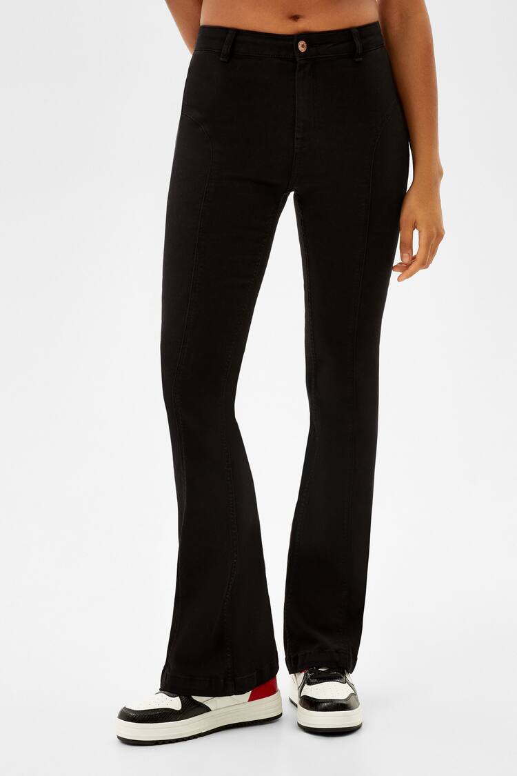 Twill flare trousers