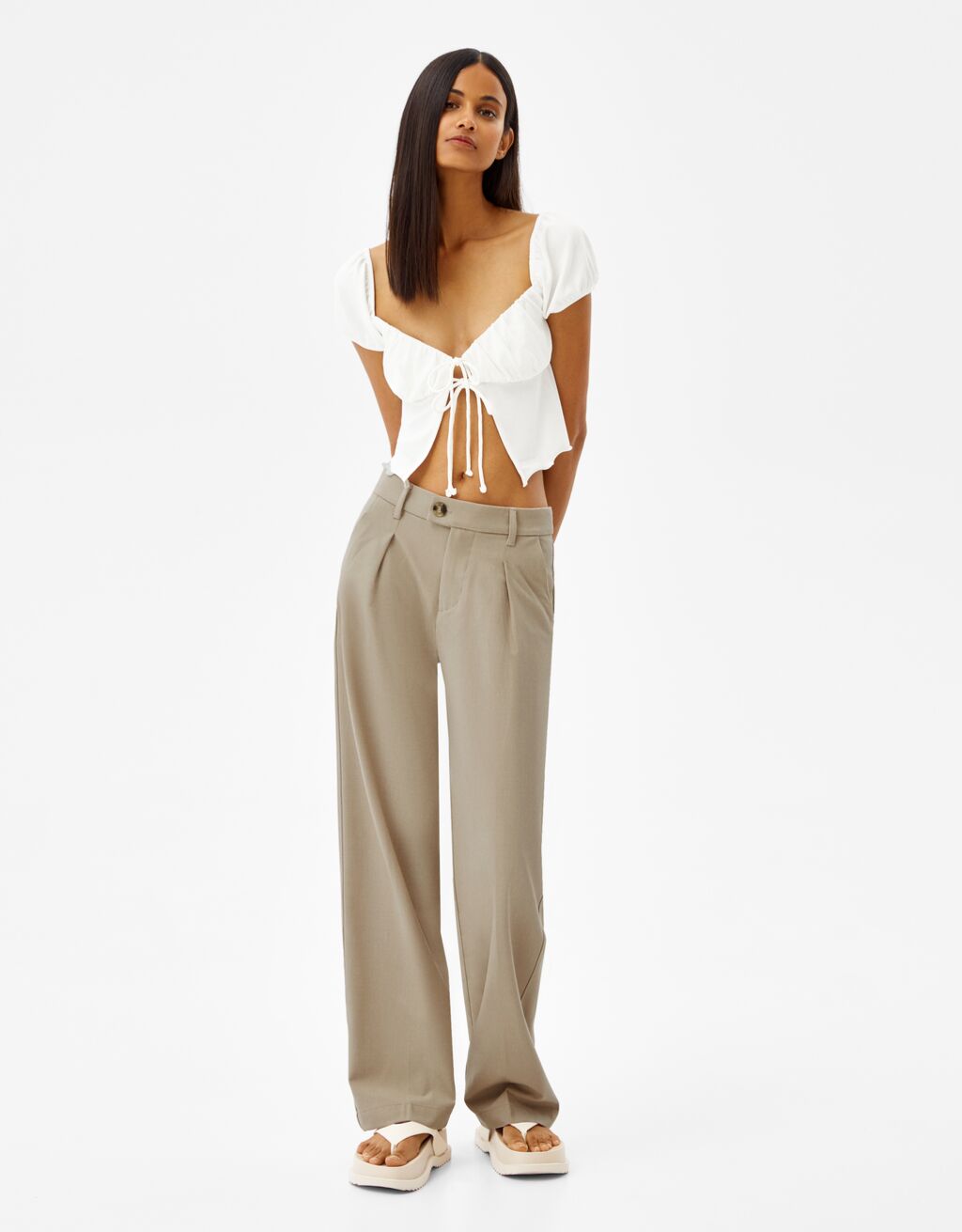 Relaxed straight fit pants