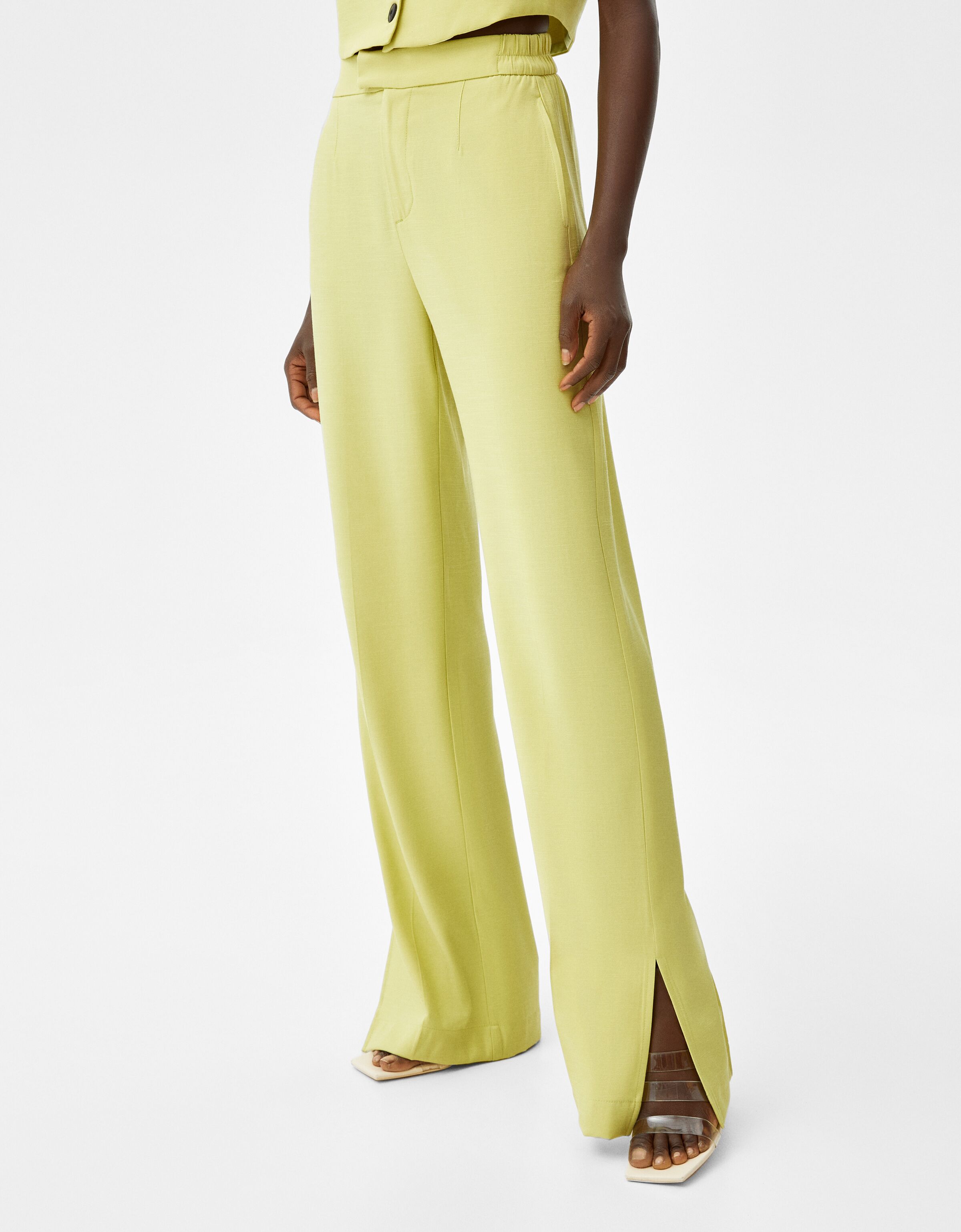 Pantalón straight aberturas - Mujer | Bershka
