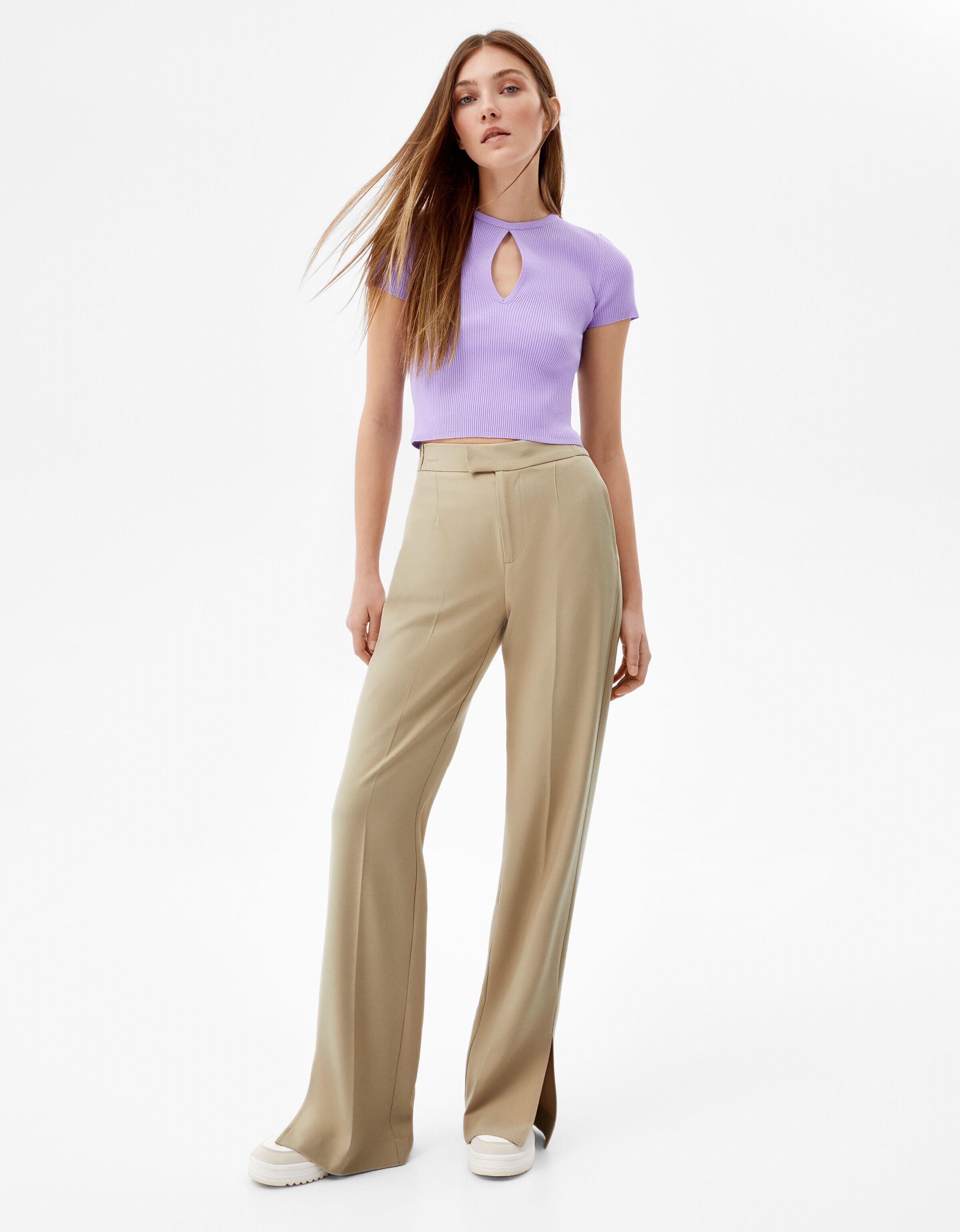 Straight fit trousers with vents 