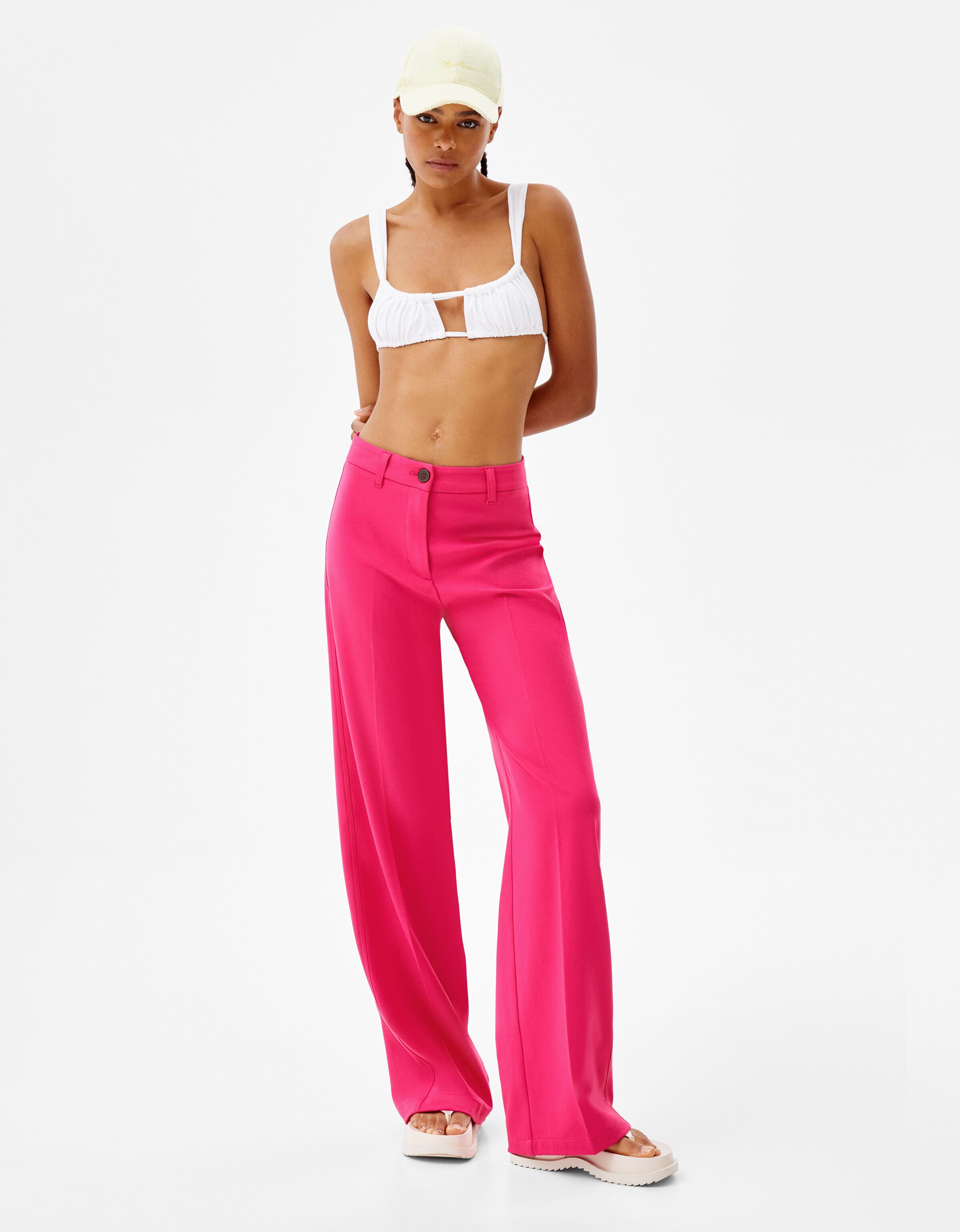 Wide-leg trousers with belt loops 