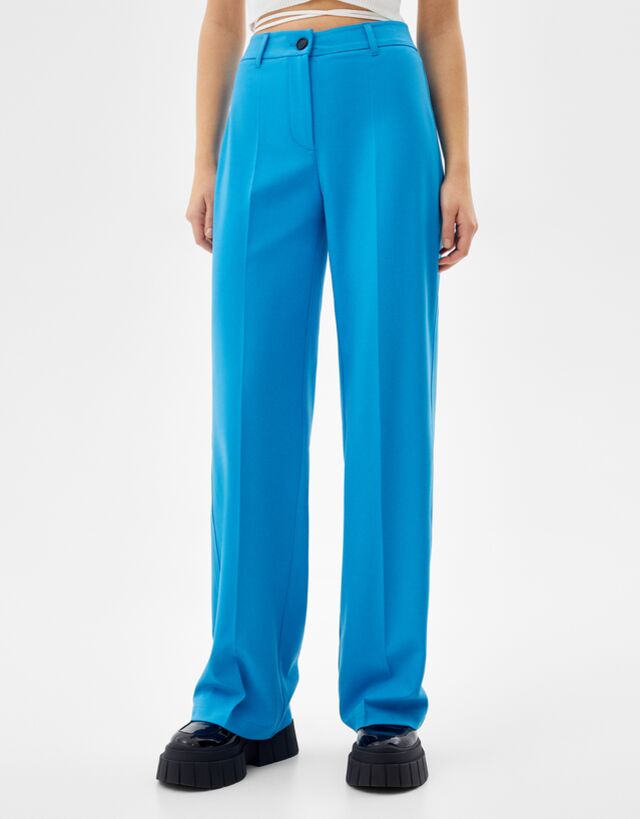 Pantalon wide leg bleu - 141609B84A06 | Pimkie