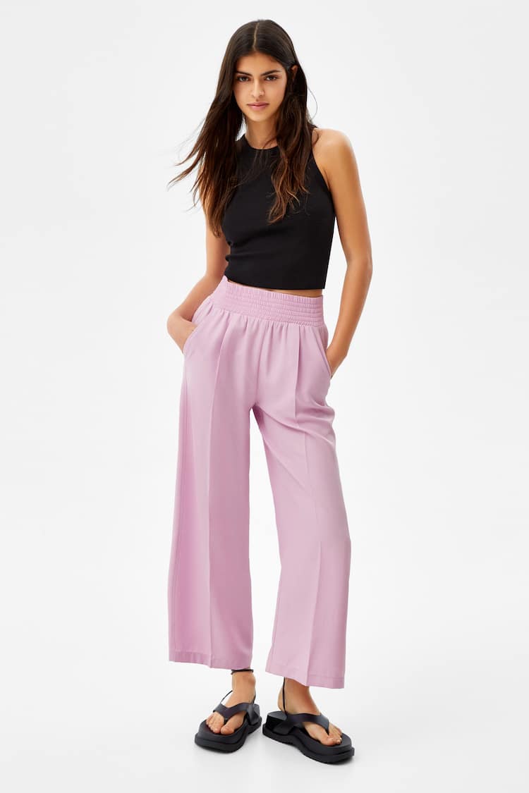 Culottes with elastic waistband