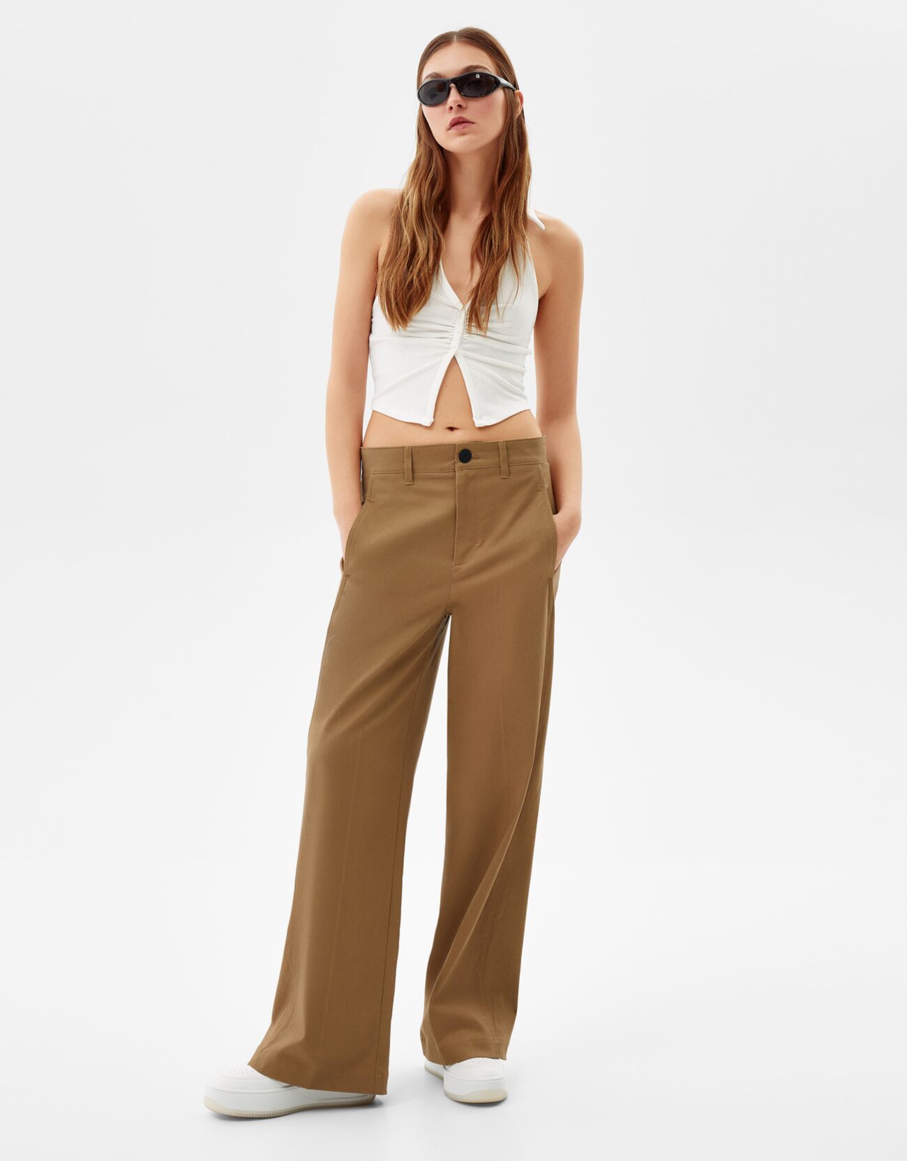 Wide-leg maxi cotton trousers - Woman 