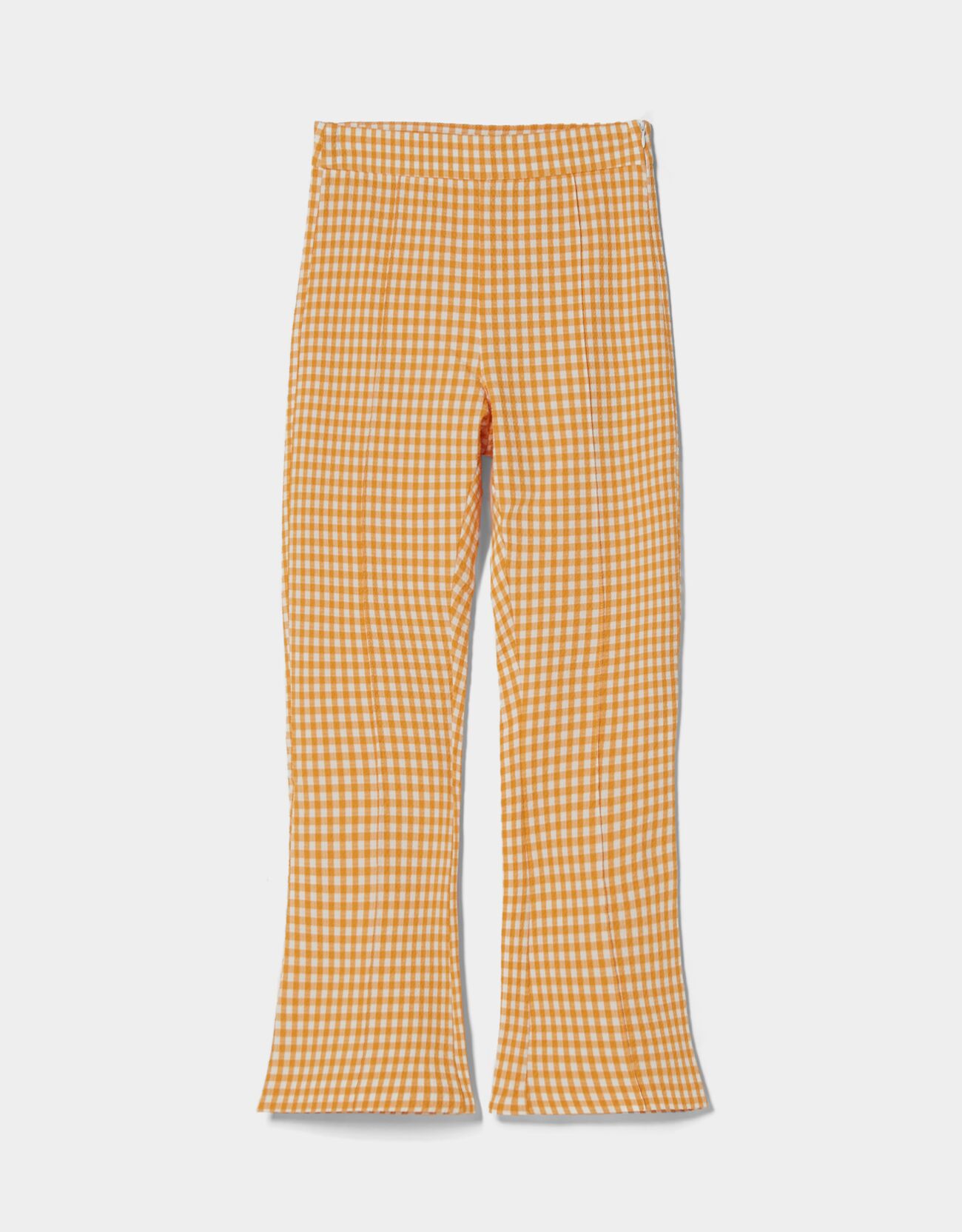 Bershka - Pantalón kick flare cuadros vichy