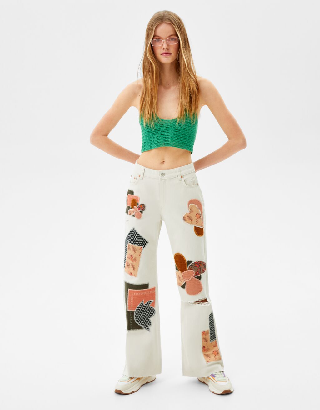 Pantalones | PantalóN AlgodóN Loose Cargo Patchwork Camel | Bershka Hombre  – Acro Marco