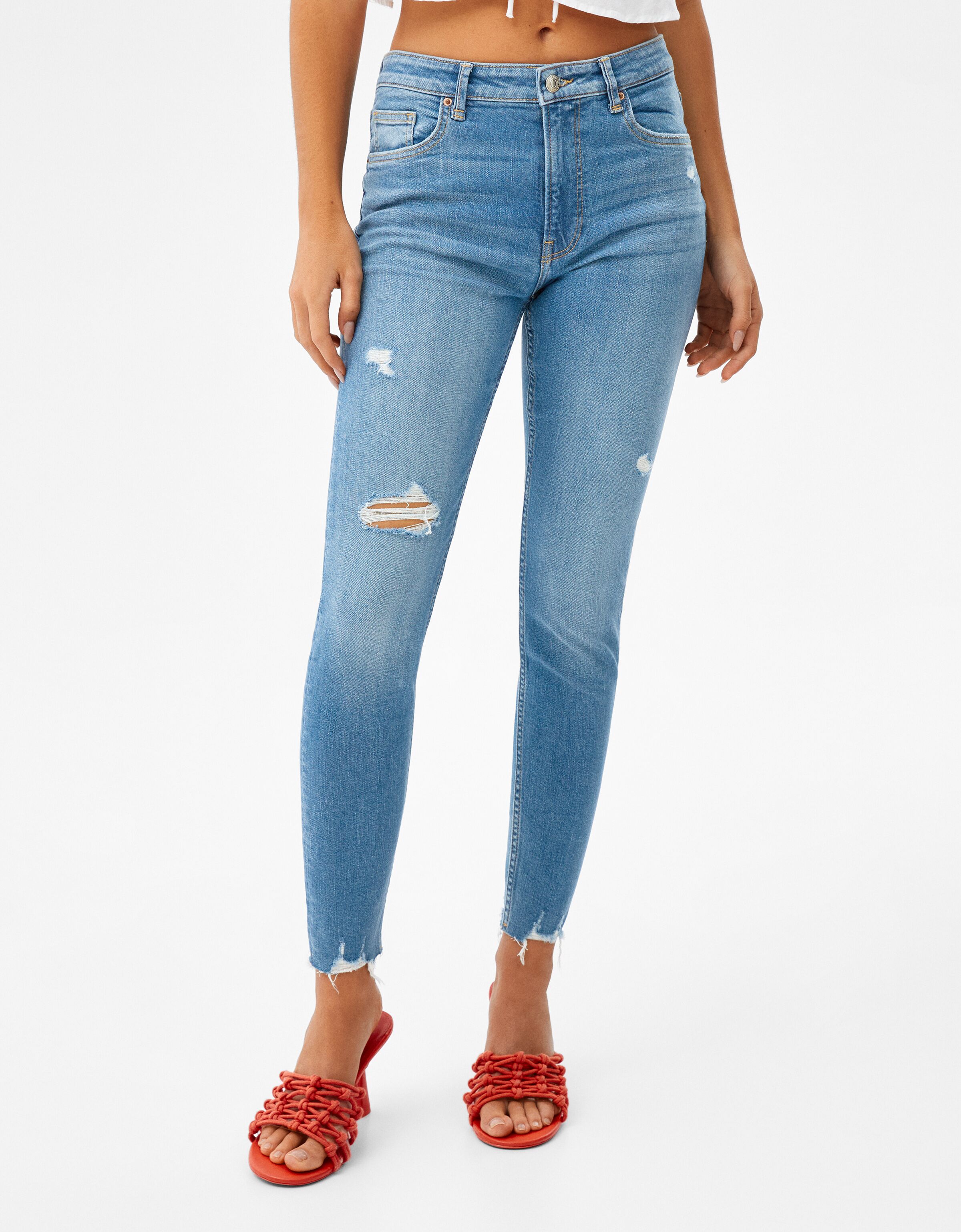 Low waist skinny jeans - Woman | Bershka