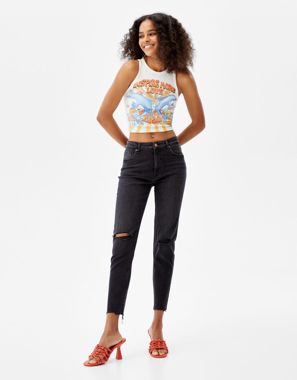 Low-rise skinny jeans - Denim - Woman | Bershka
