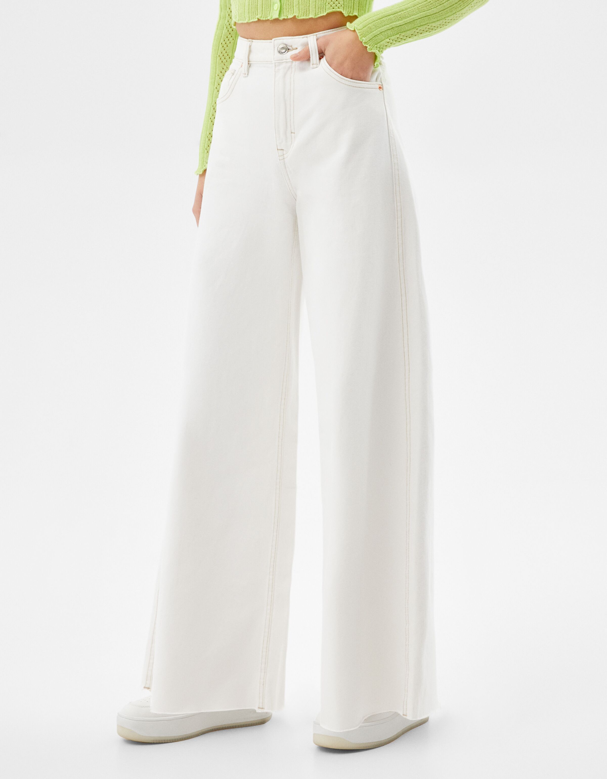 Wide-leg maxi trousers - Woman | Bershka