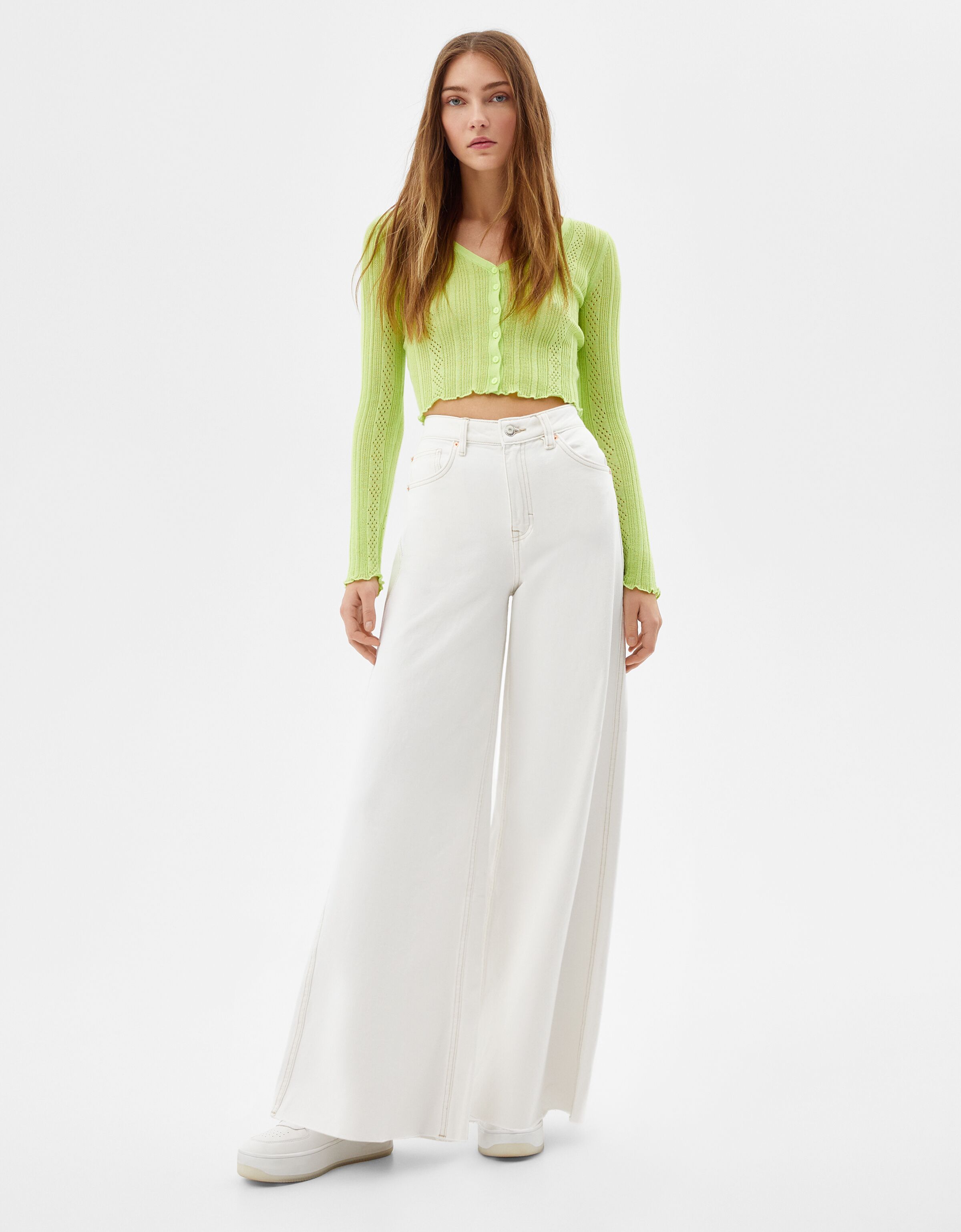 Wide-leg maxi trousers - Woman | Bershka