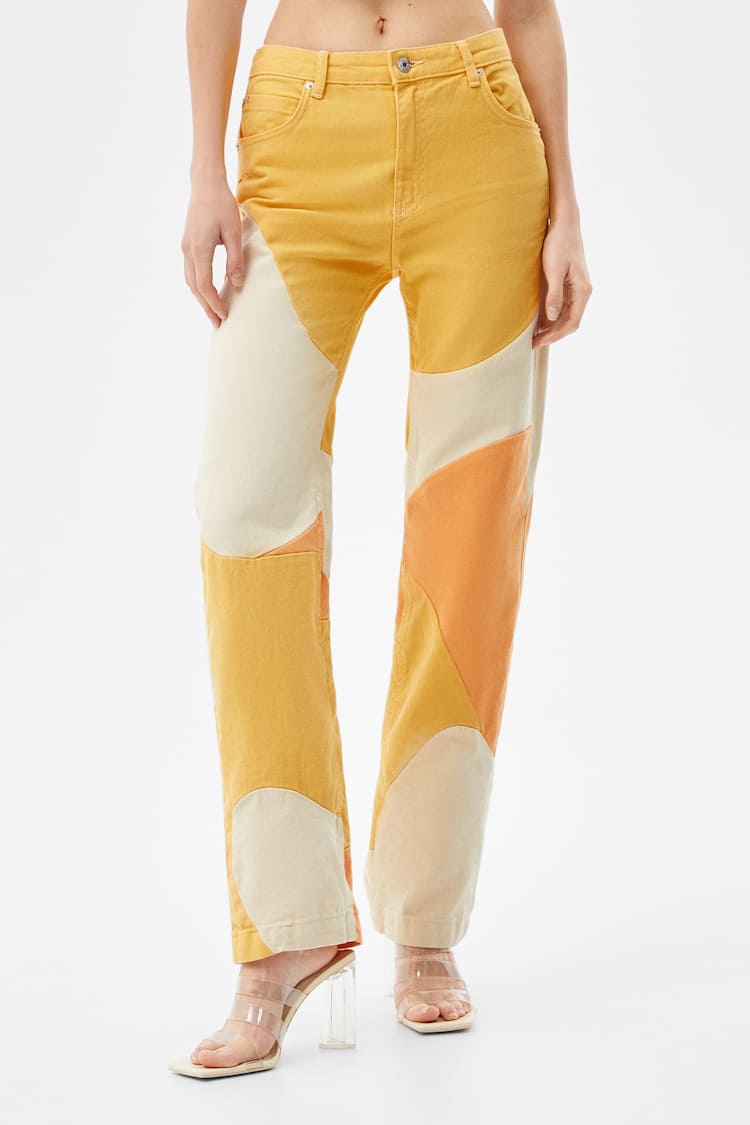 Wide-leg trousers with psychedelic panels