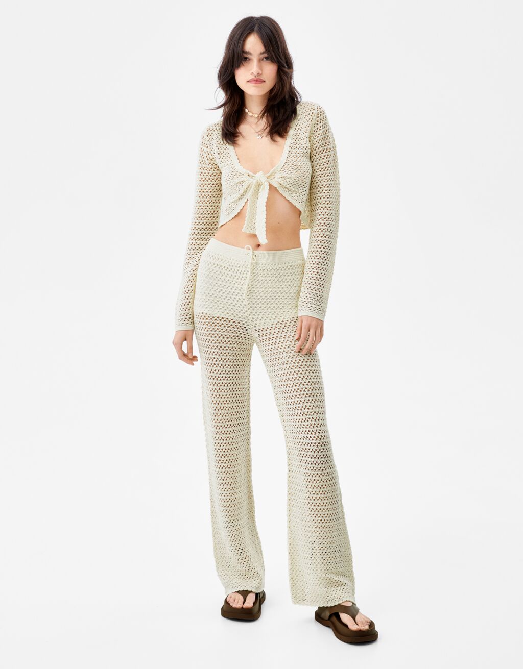 Crochet trousers - Woman | Bershka