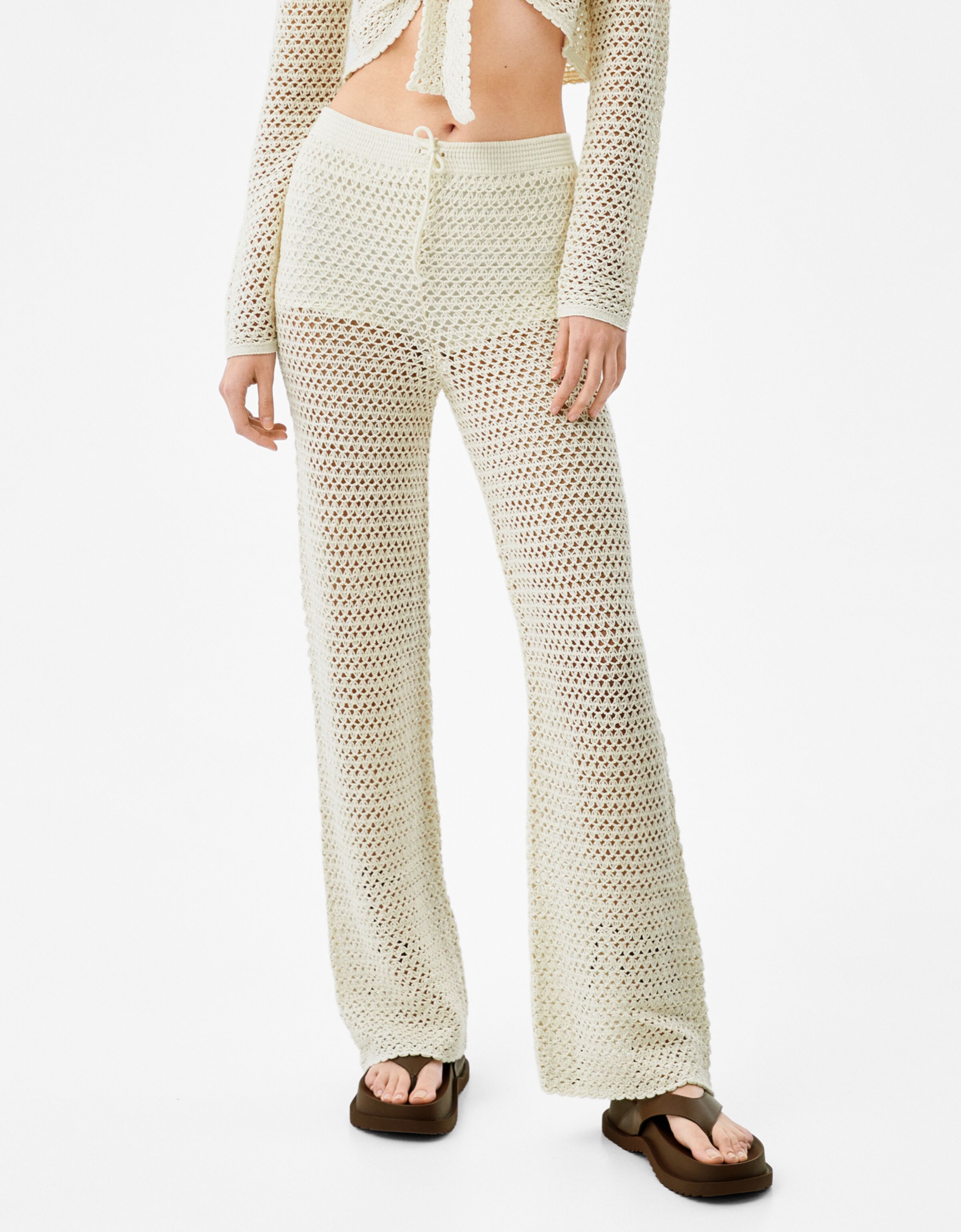 Pantalón crochet - Mujer | Bershka