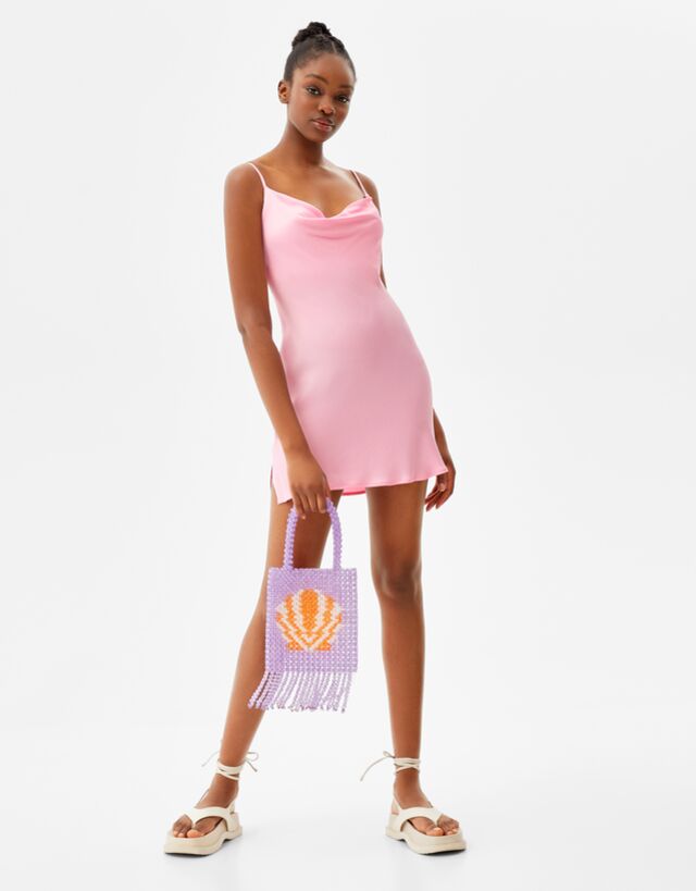 Satin camisole mini dress - Woman | Bershka