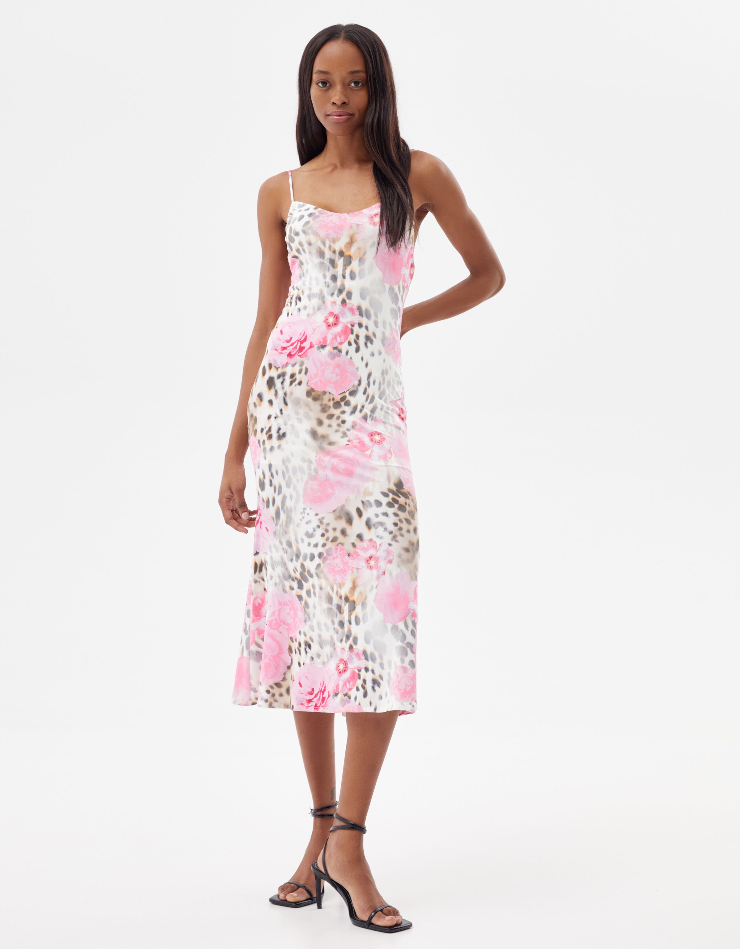 Printed strappy midi dress - Woman 