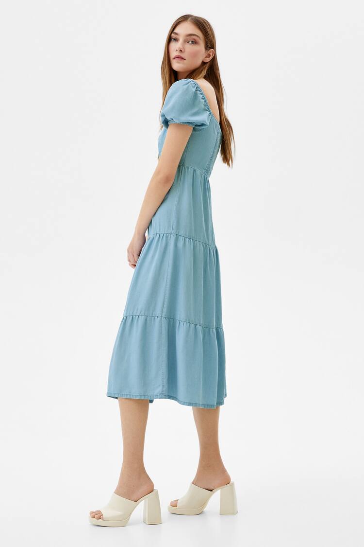فستان دنيم طويل من قماش TENCEL™