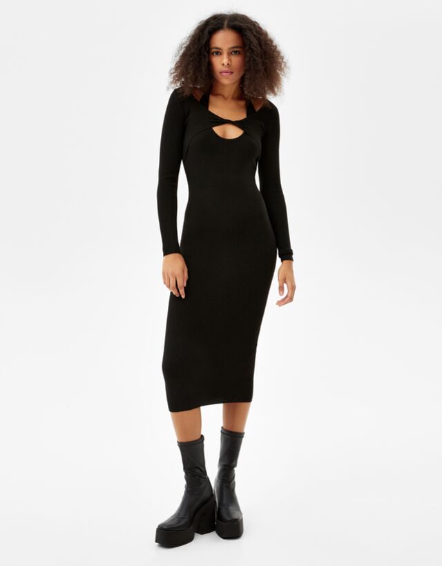 crossover neckline dress