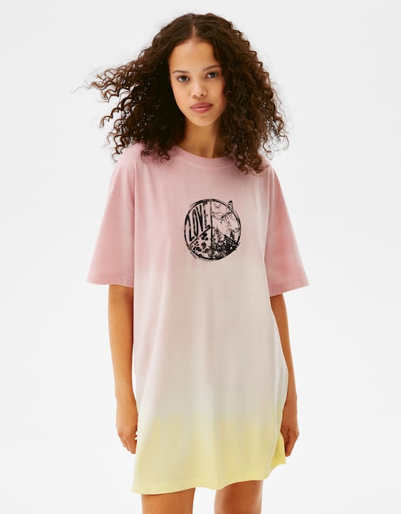 Camiseta vestido print - Vestidos Mujer | Bershka