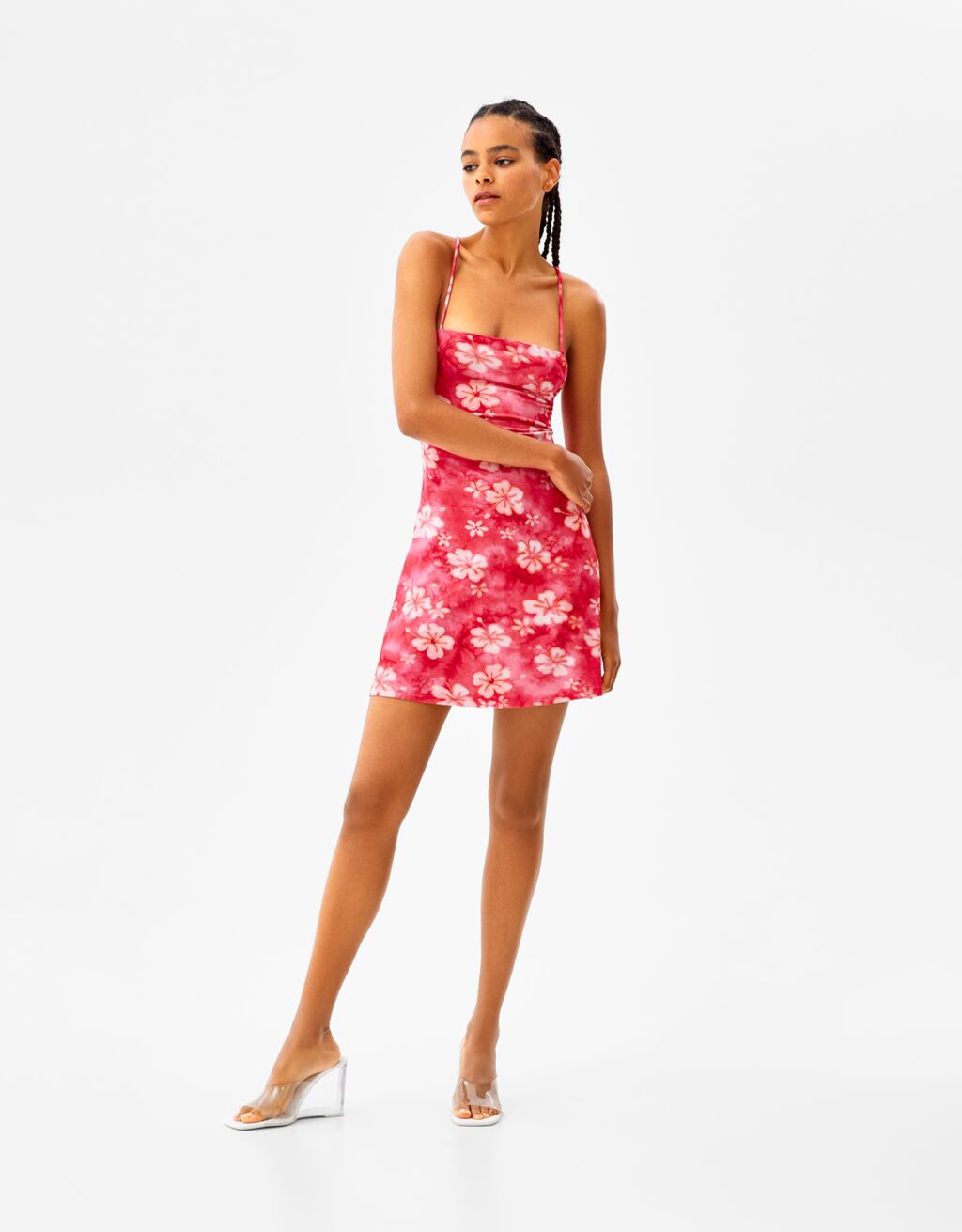 Mini-robe sans manches imprimé fleurs - Robes - Femme
