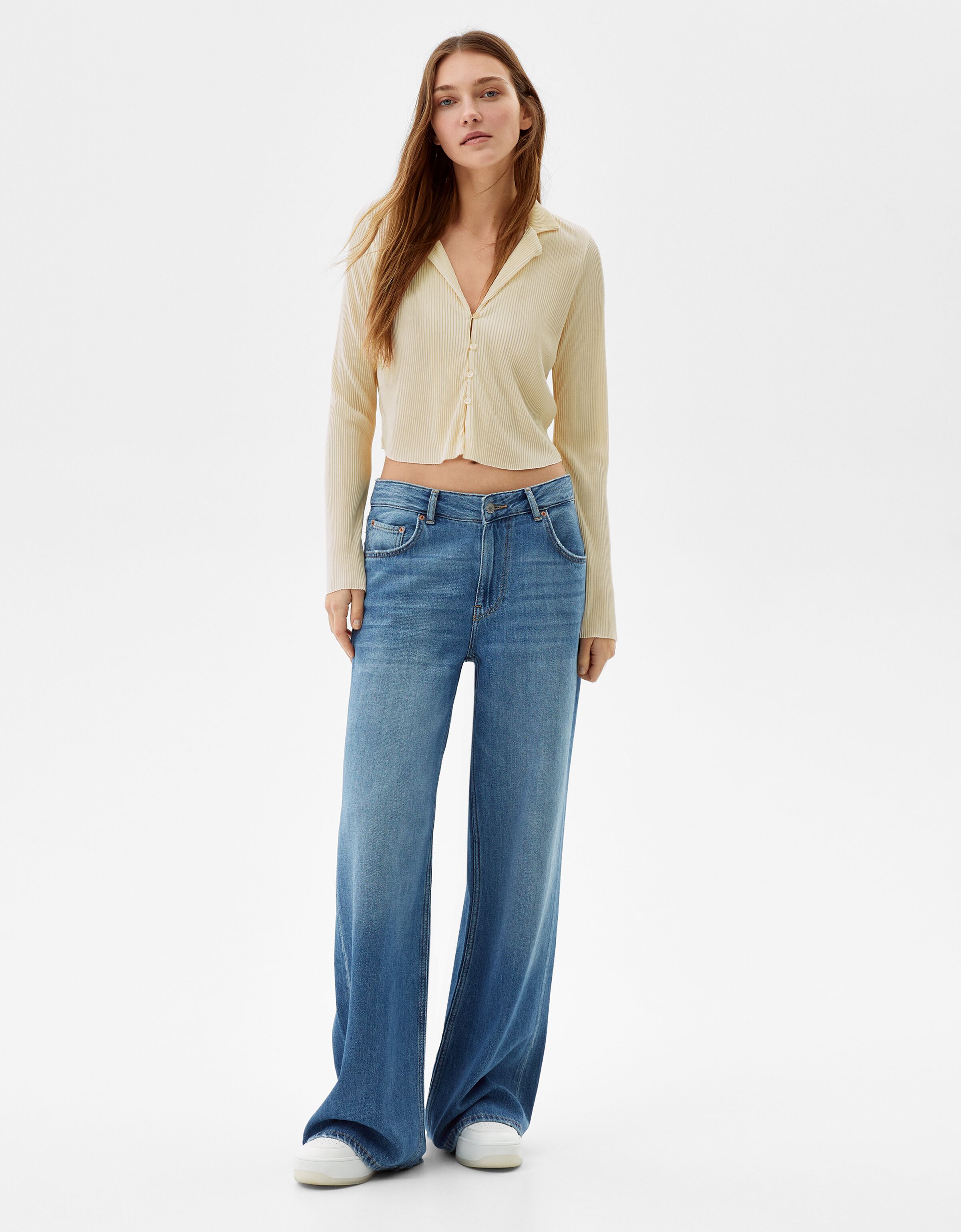 Long sleeve pleated regular fit satin 