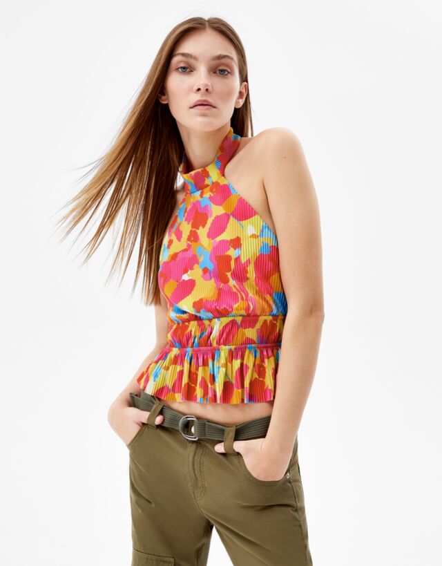 blusa halter neck