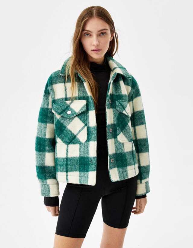 bershka checkered jacket