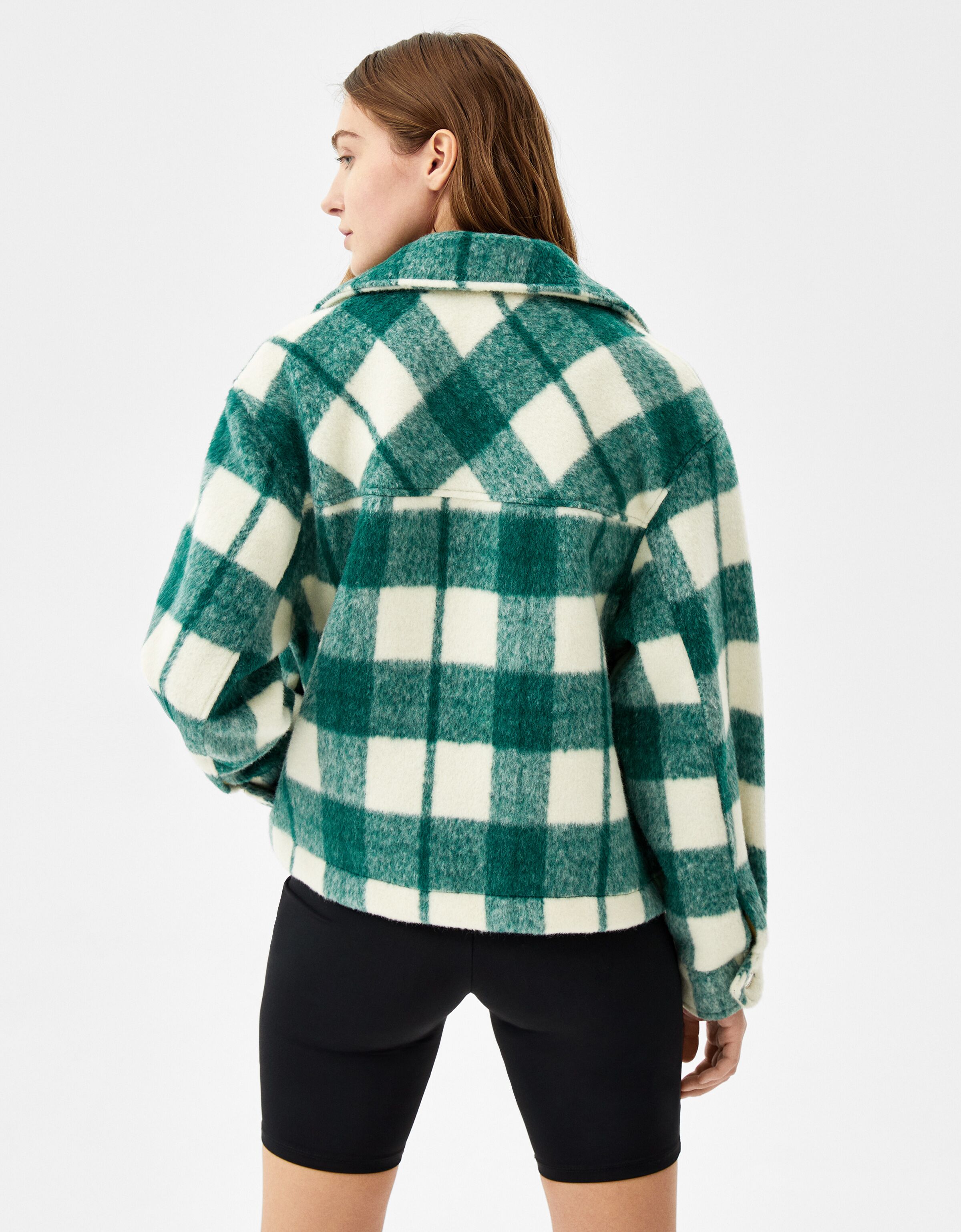 Sobrecamisa cuadros - Mujer | Bershka
