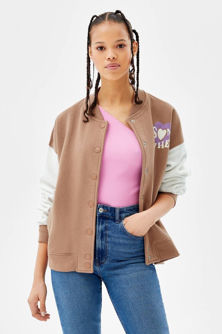Buttoned bomber jacket