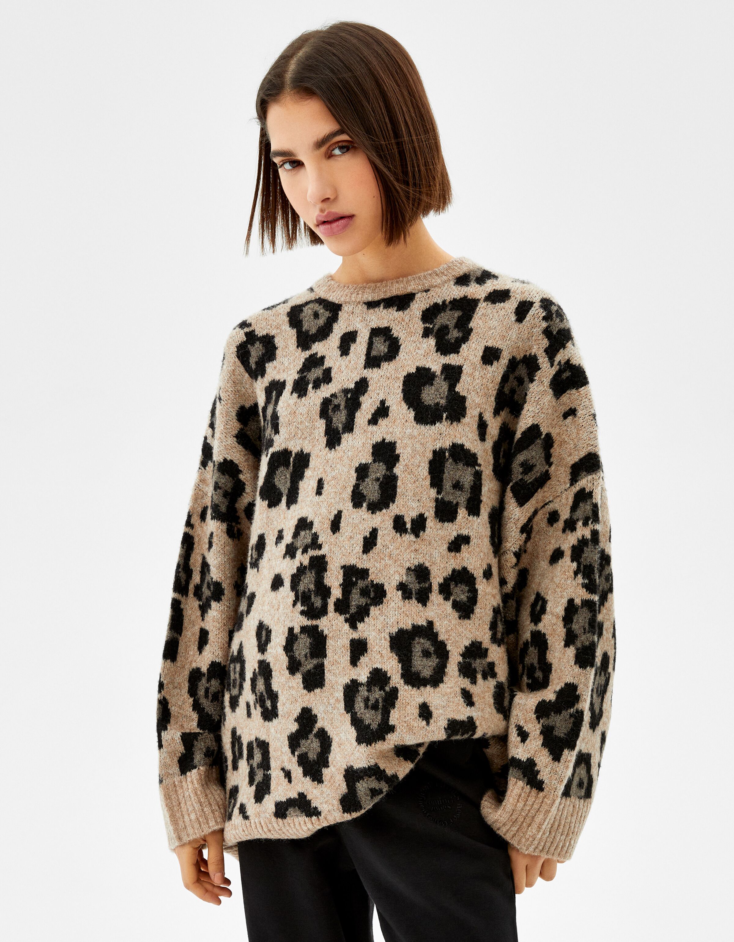 bershka zebra print jumper