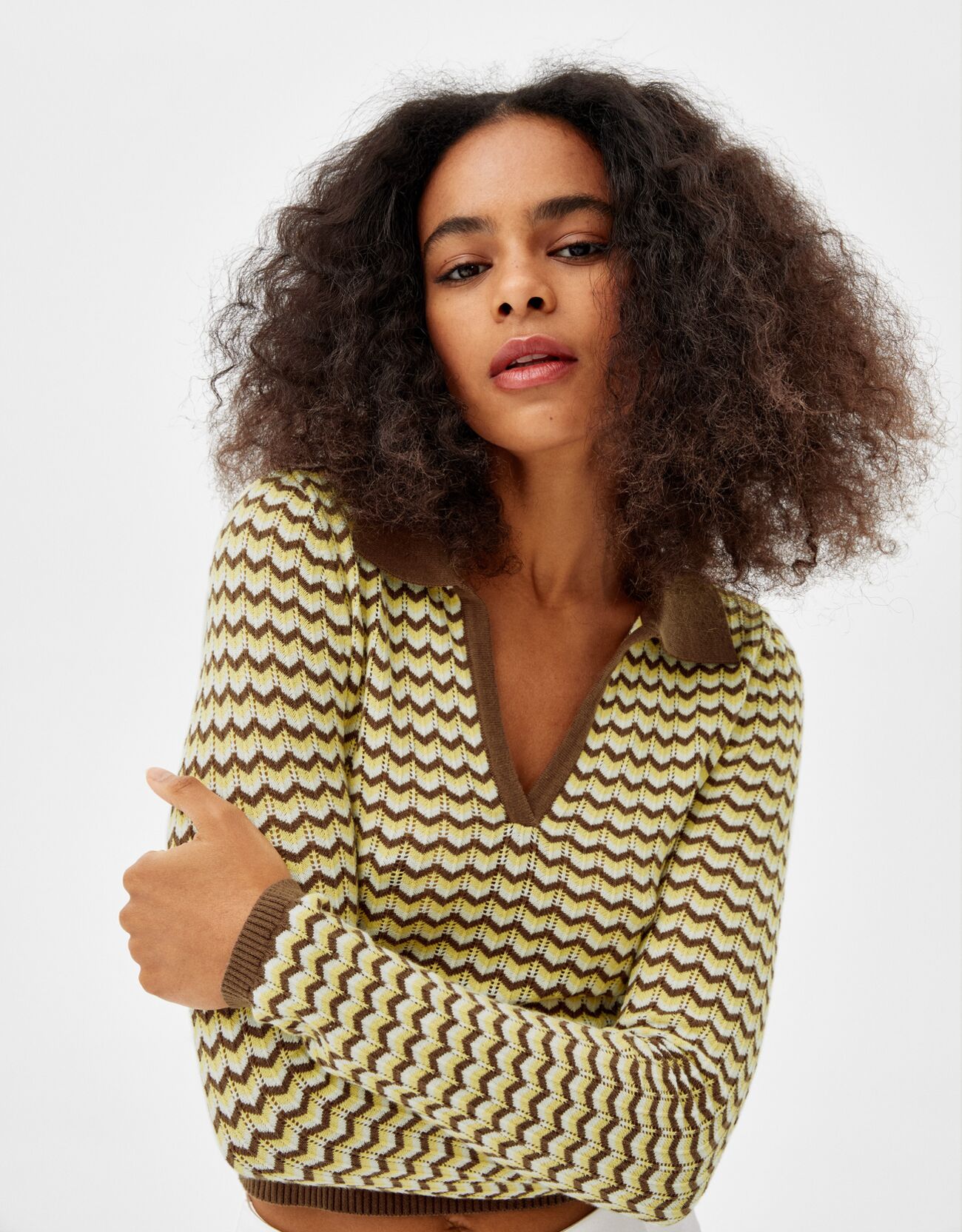 Bershka - Long sleeve open-knit sweater