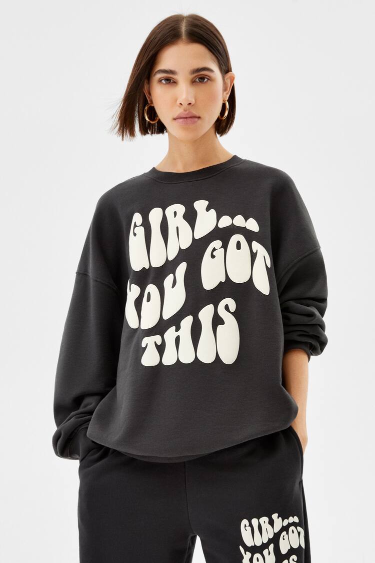 Puff print oversize sweatshirt