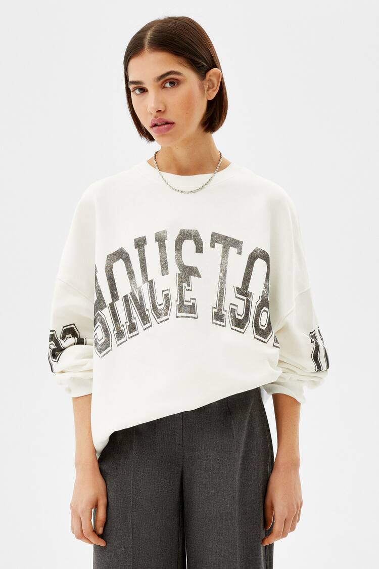 Plush sweatshirt with print