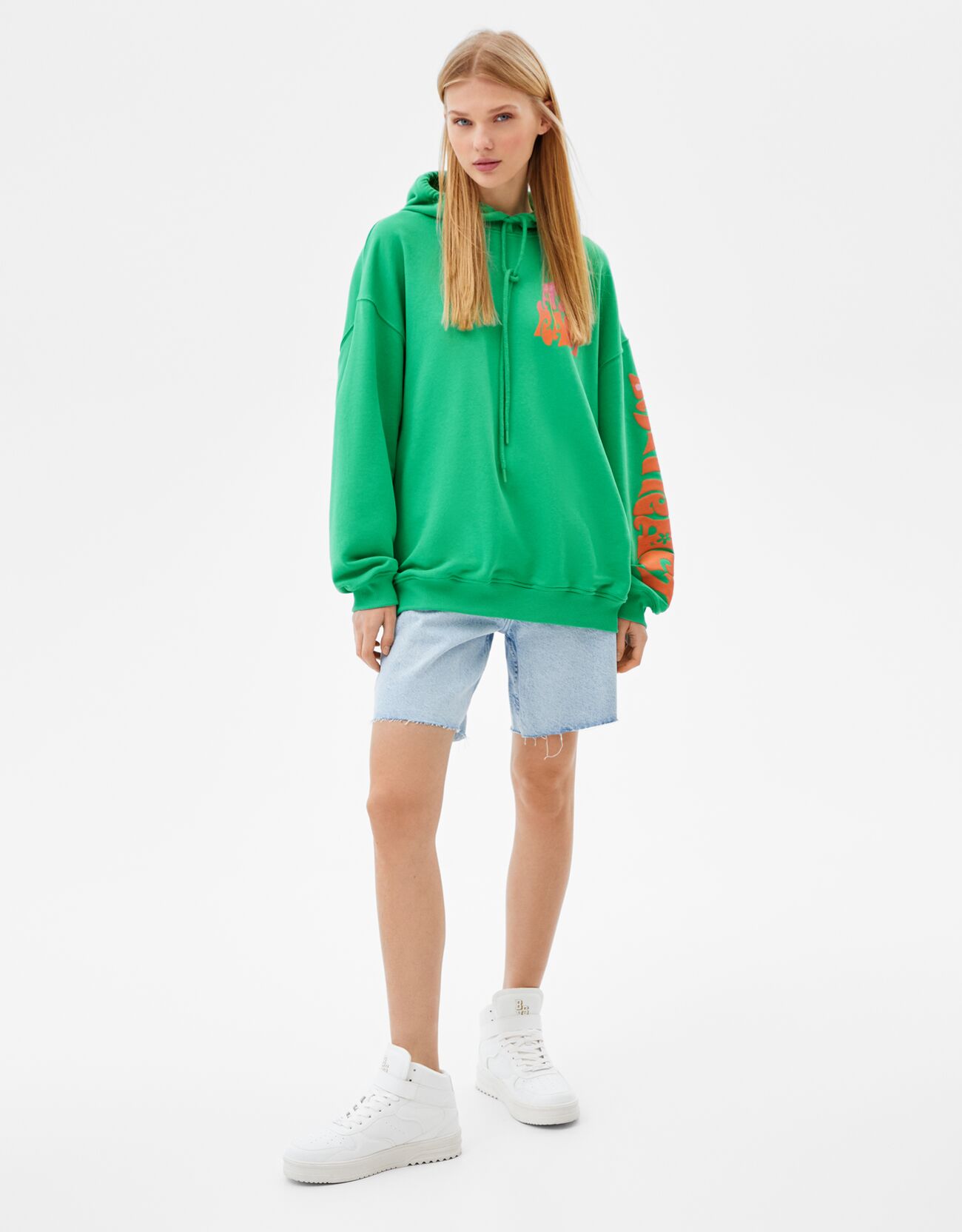 Sudaderas Mujer | Bershka Sudadera Capucha Print Morado - Bellavista