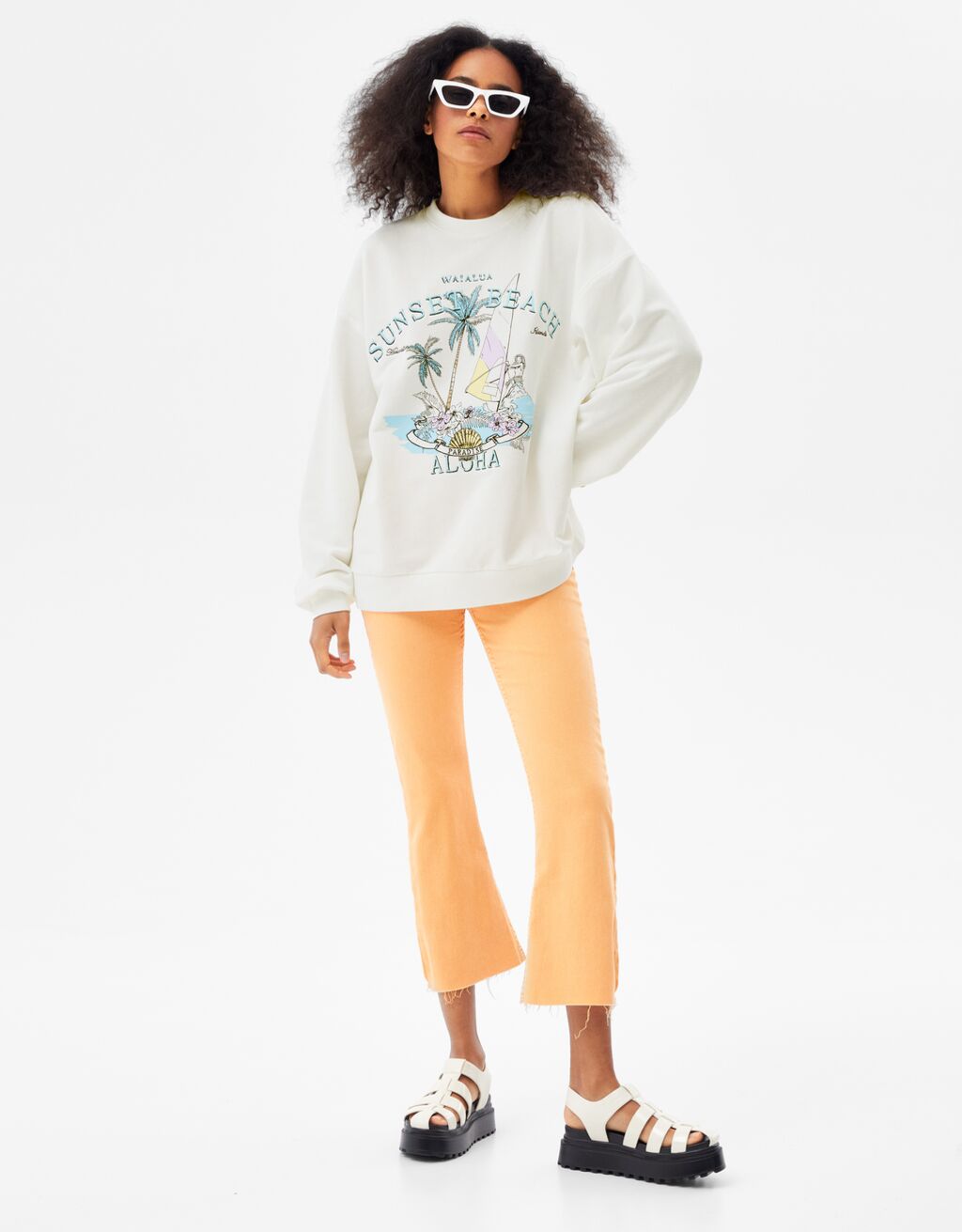 Embroidered text sweatshirt