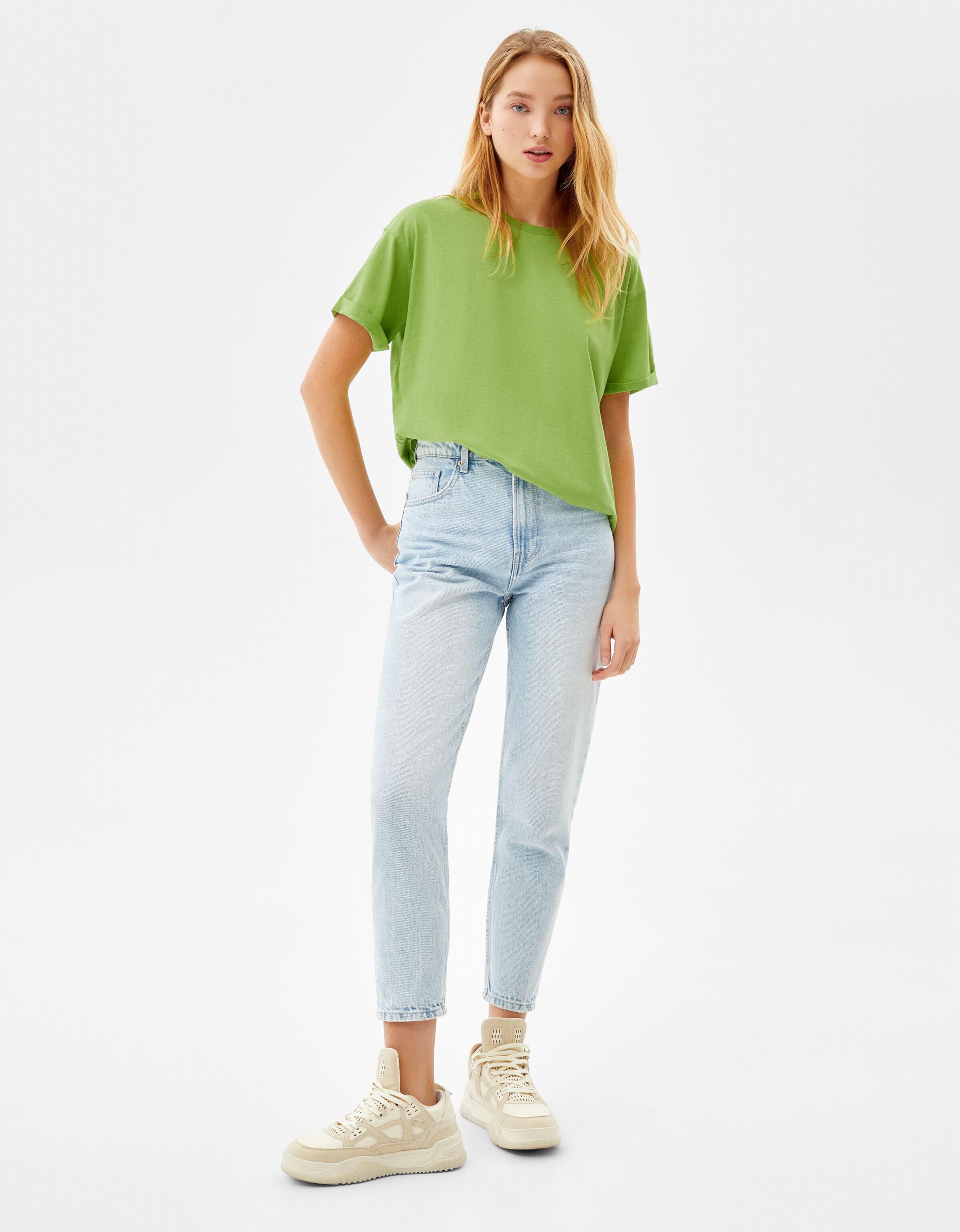 Oversized short-sleeved cotton T-shirt 